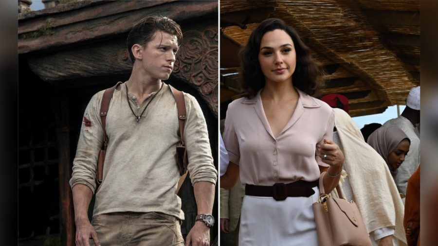 Auf der Jagd nach einem Schatz und auf der Jagd nach einem Mörder: Tom Holland in "Uncharted" sowie Gal Gadot in "Tod auf dem Nil". (stk/spot)