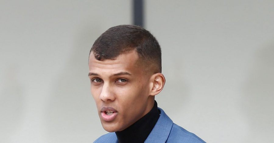 Der belgische Sänger Stromae auf der Pariser Modewoche 2015.