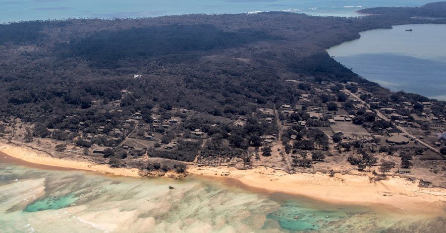 Das Südsee-Archipel Tonga ist nach dem Vulkanausbruch mit einer Ascheschicht bedeckt.