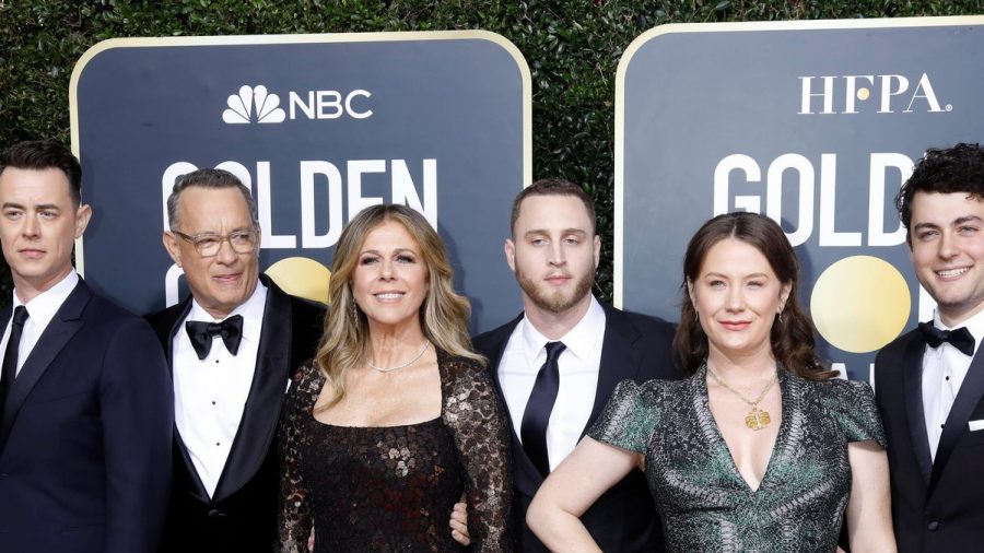 Der Hanks-Clan bei den Golden Globes 2020 (v.l.): Colin Hanks, Tom Hanks, Rita Wilson, Chet Hanks, Elizabeth Hanks und Truman Hanks. (ili/spot)