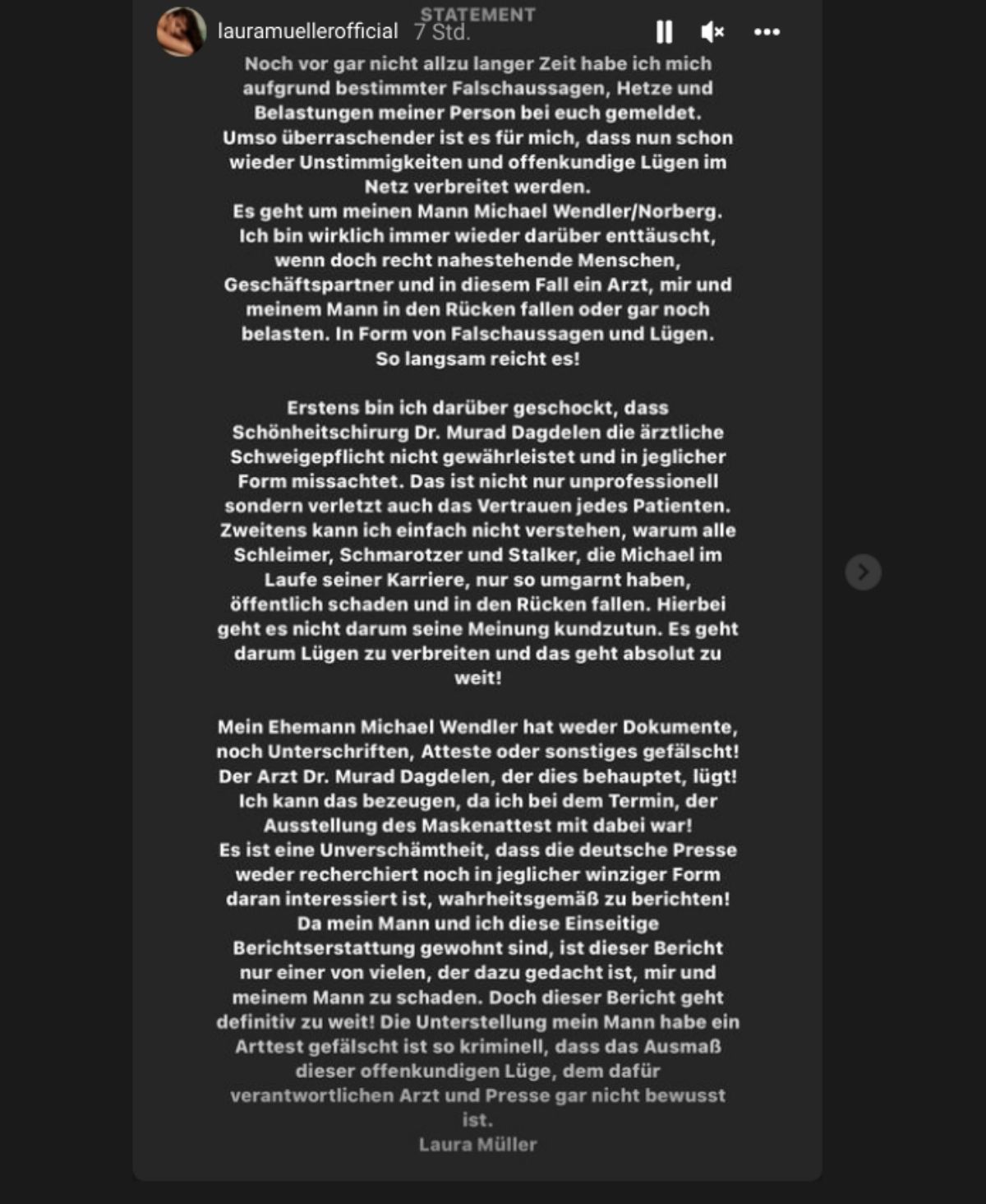 Laura Müller: Statement auf Instagram - Für ihren Mann gegen die ganze Welt?