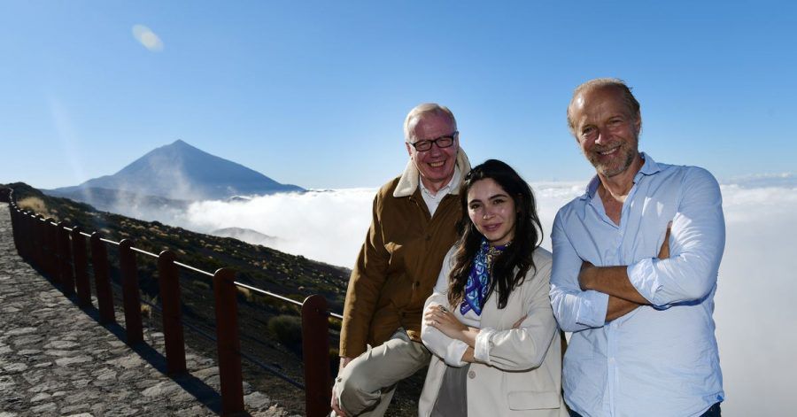 Ludger Pistor (l-r), Tamara Romera Gines und Jochen Horst bei den Dreharbeiten.