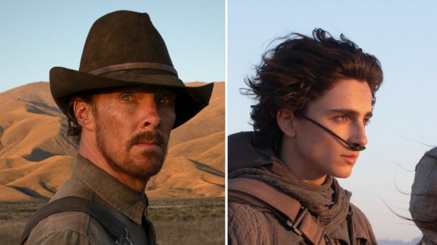 Vergangenheit trifft Zukunft: Benedict Cumberbatch in "The Power of the Dog" (li.) und Timothée Chalamet in "Dune". (stk/spot)