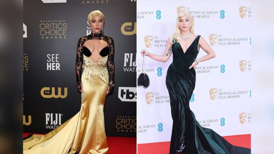 Zweimal Lady Gaga an einem Abend: bei den Critics' Choice Awards (l.) und bei den BAFTA Film Awards. (ili/spot)