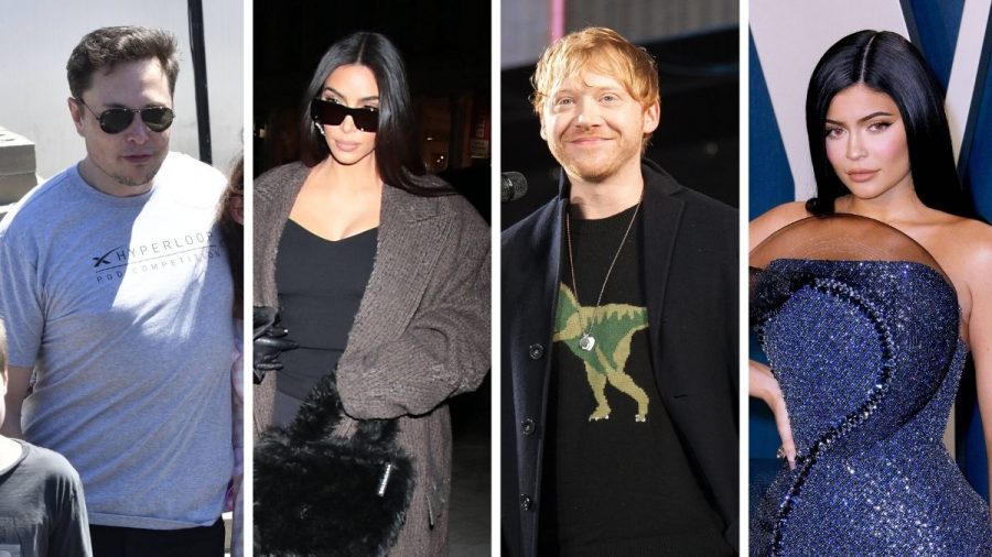 Elon Musk, Kim Kardashian, Rupert Grint, Kylie jenner