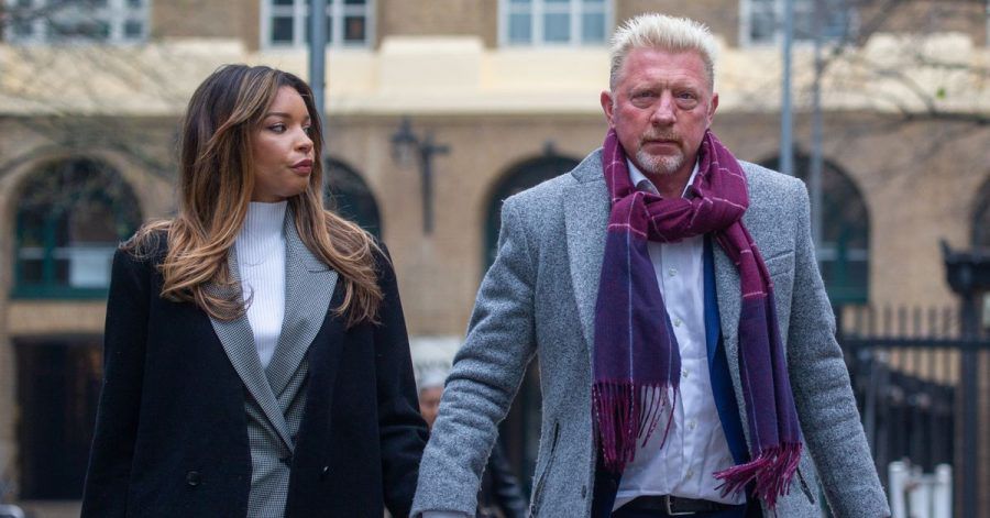 Boris Becker und seine Freundin Lilian de Carvalho Monteiro auf dem Weg zum Gericht.