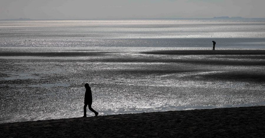 Zu Ostern wird es voller werden: Wattspziergang vor dem Südstrand bei Wyk auf Föhr.