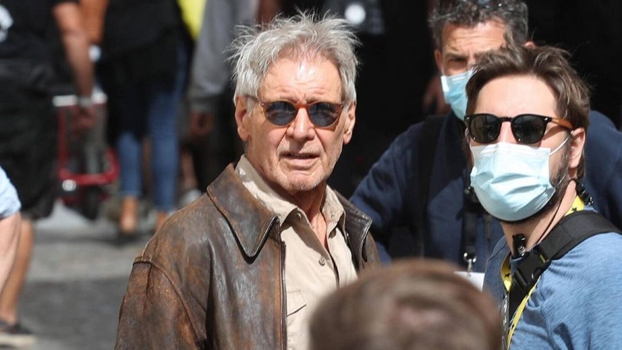 Harrison Ford am Set von Indiana Jones