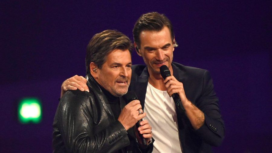 Thomas Anders und Florian Silbereisen in der TV-Show "Schlagerbooom 2021" in der Dortmunder Westfalenhalle. (hub/spot)