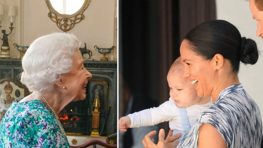 Queen Elizabeth II. (li.) wird bei ihrem Thronjubiläum ihre Enkel Archie (im Bild) und Lilibet treffen. (tae/spot)