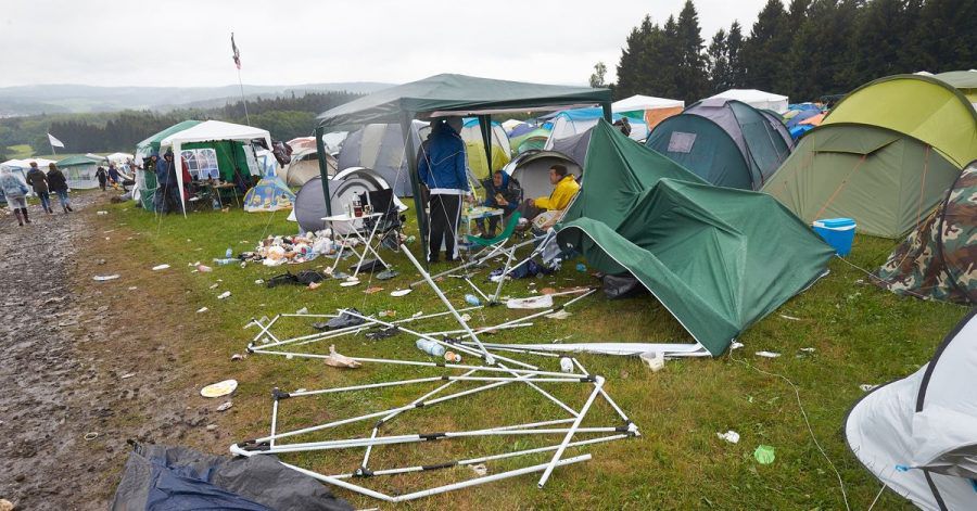 Umweltfreundliche Initiative: Bei «Rock am Ring» zurückgelassene Zelte bekommen ein zweites Leben.