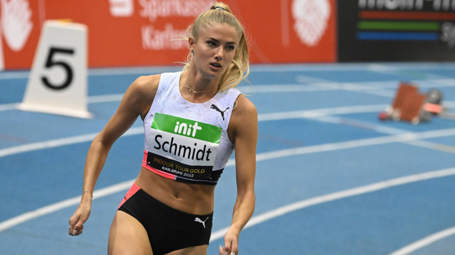 Alicia Schmidt bei einem Leichtathletik-Wettkampf in Karlsruhe