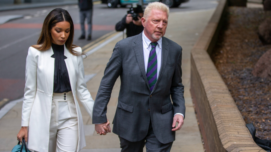 Lilian de Carvalho Monteiro und Boris Becker auf dem Weg zum Londoner Gericht