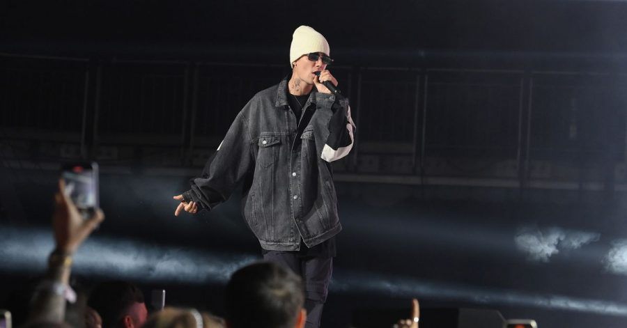 Der kanadische Sänger Justin Bieber 2021 in der Londoner O2 Arena.