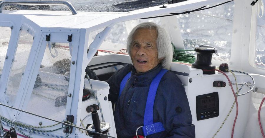 Einmal über den Pazifik: Der 83-jährige Japaner Kenichi Horie erreichte auf seiner Segeljacht Suntory Mermaid III den Kii-Kanal.