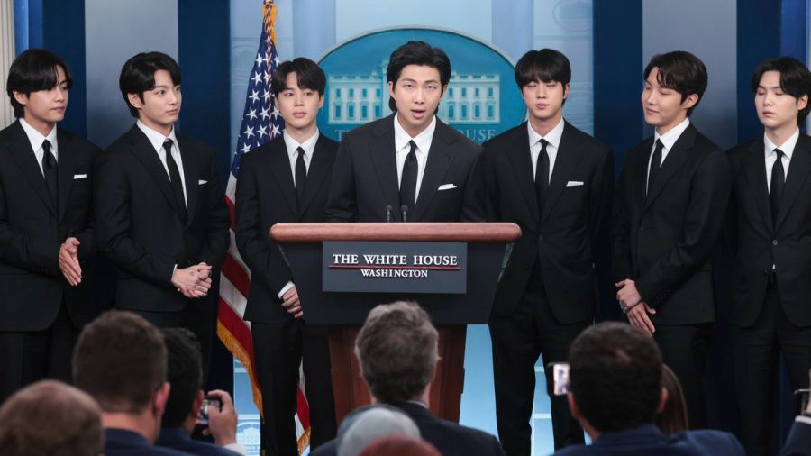 BTS bei ihrer Ansprache im Weißen Haus. (jom/spot)