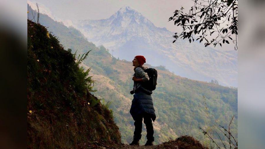 Ella Endlich auf ihrer Reise in Nepal. (tae/spot)