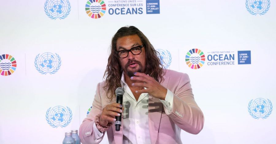Jason Momoa auf der UN-Ozean-Konferenz der Vereinten Nationen in Lissabon.