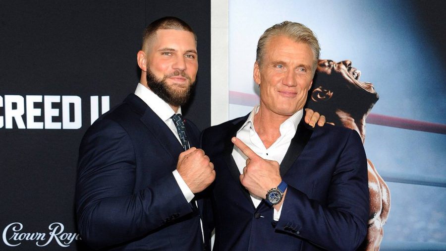 Florian Munteanu (l.) und Dolph Lundgren bei der Premiere von "Creed II". (wue/spot)