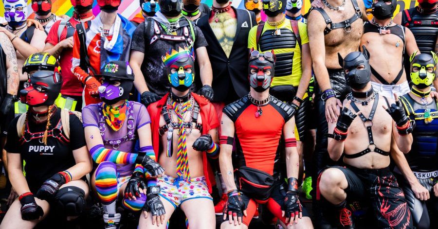 «Puppies» posieren beim Christopher Street Day (CSD) für ein Gruppenfoto.