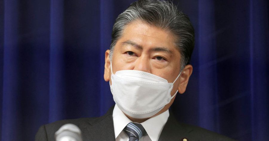 Japans Justizminister Yoshihisa Furukawa spricht auf einer Pressekonferenz in Tokio über die Hinrichtung.