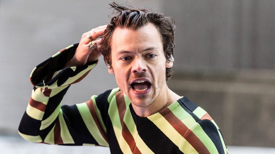 Harry Styles greift sich an den Kopf