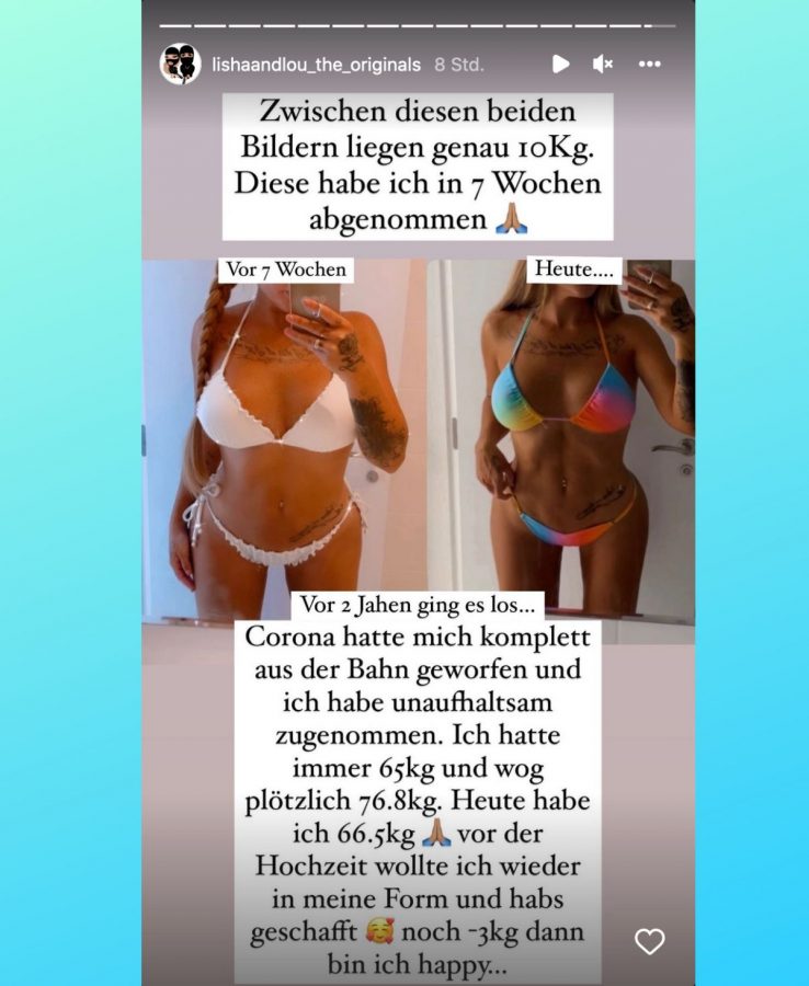 Lisha Savage zeigt auf Instagram ihre Abnehmerfolge.