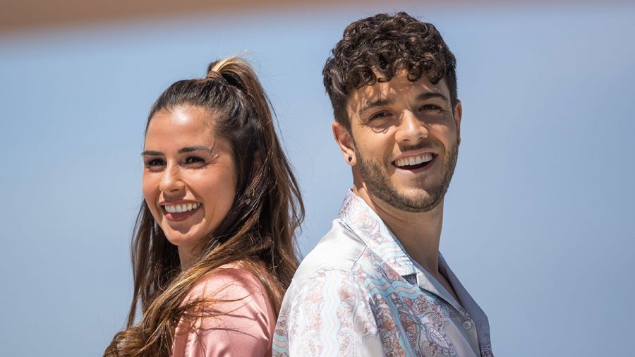 Sarah Engels und Luca Hänni im ZDF Fernsehgarten,