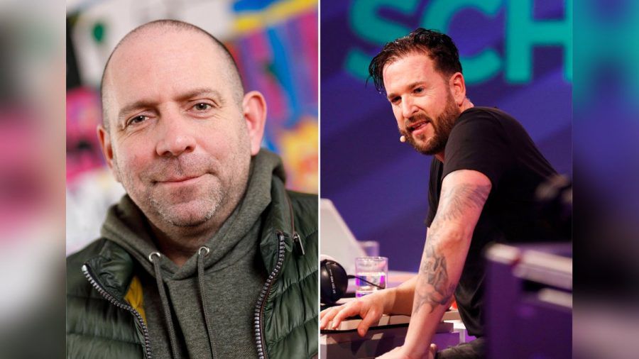 Ikke Hüftgold (r.) mimt in einem Video seinen Kollegen Michael Wendler. (dr/spot)