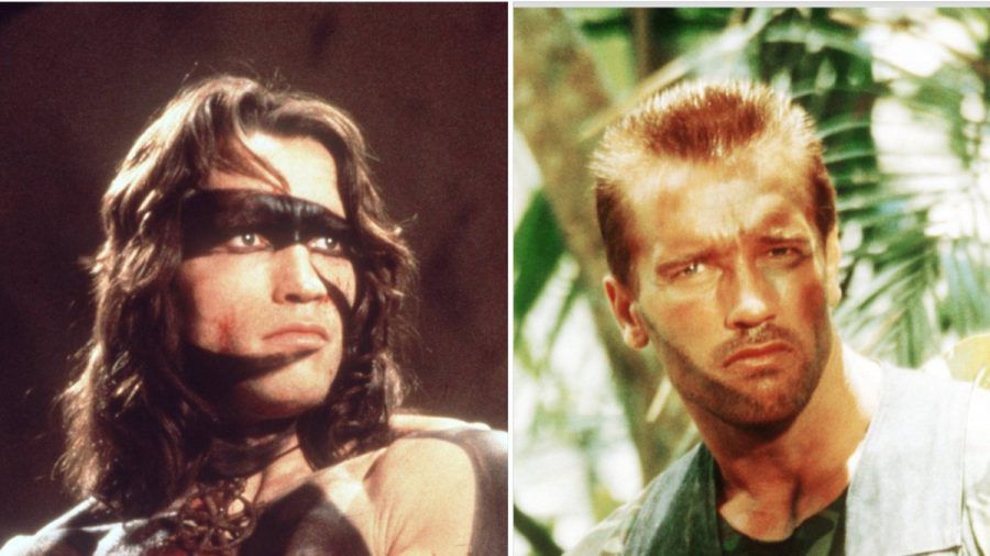Vor 40 und 35 Jahren: Arnold Schwarzenegger als "Conan der Barbar" (l.) und als Major "Dutch" Schaefer in "Predator". (stk/spot)