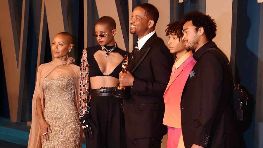 Der Smith-Clan: Jada Pinkett Smith, Willow, Will, Jaden und Trey (v.l.n.r.) im März 2022. (wue/spot)