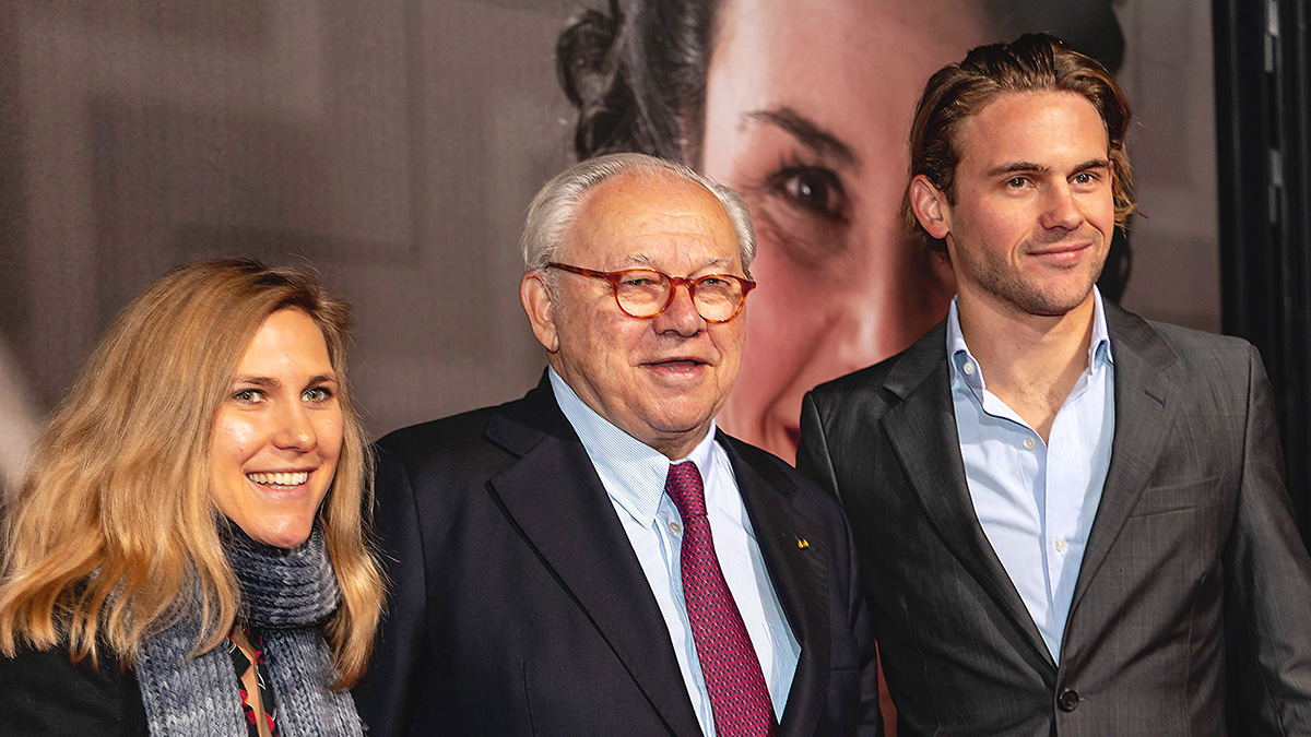 Hubert Burda mit den Kindern Elisabeth und Jacob Burda