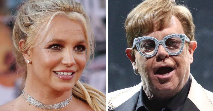 US-Popstar Britney Spears (l.) und der britische Musiker Elton John.