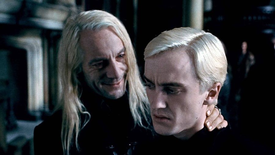 Jason Isaacs (l.) und Tom Felton als diabolisches Vater-Sohn-Gespann Lucius und Draco Malfoy in "Harry Potter". (stk/spot)