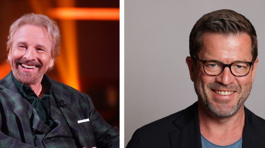 Thomas Gottschalk (l.) und Karl-Theodor zu Guttenberg moderieren "Menschen, Bilder, Emotionen". (dr/spot)