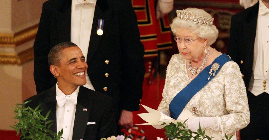 Queen Elizabeth II. und der damalige US-Präsident Barack Obama bei einem Statedinner im Buckingham Palast im Jahr 2011.