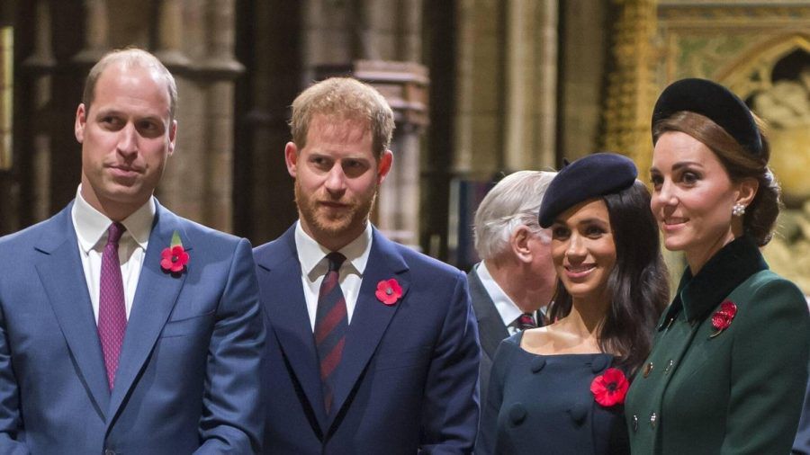 William und Harry mit ihren Frauen Kate und Meghan bei einem gemeinsamen Auftritt. (hub/spot)