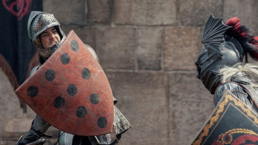 Daemon Targaryen und Ser Kriston Kraut duellieren sich in "House of the Dragon". (lau/spot)