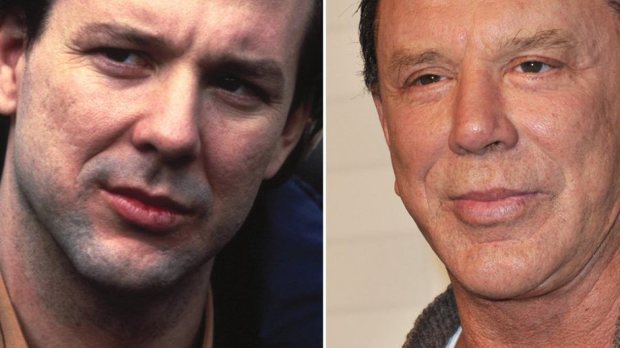 Mickey Rourke in "Der Pate von Greenwich Village" aus dem Jahr 1984 (l.) und im Jahr 2010 in Los Angeles, Kalifornien. (lau/spot)
