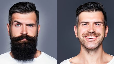 Mann mit und ohne Bart
