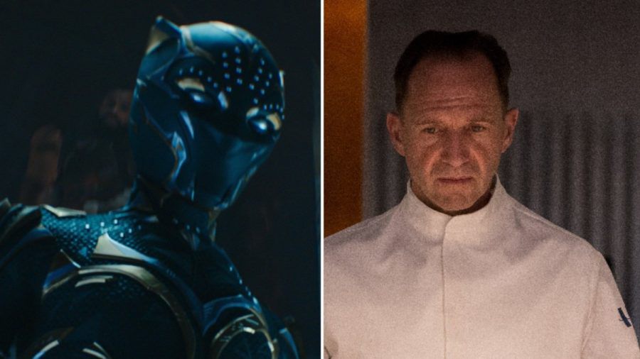 Neben "Black Panther: Wakanda Forever" (li.) bittet im November Ralph Fiennes in "The Menu" zu Tisch. (stk/spot)