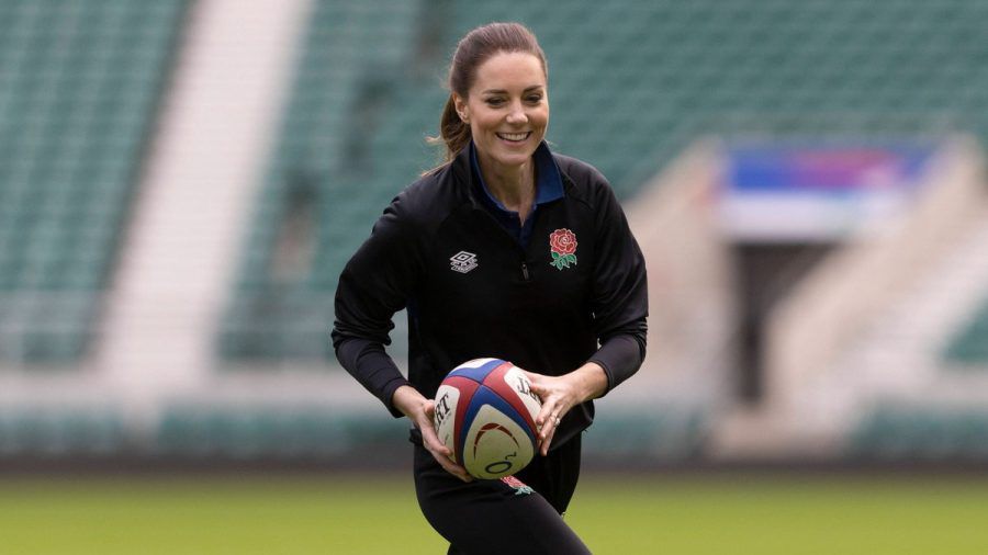 Prinzessin Kate bei einer Rugby-Trainingseinheit im vergangenen Februar. (wue/spot)