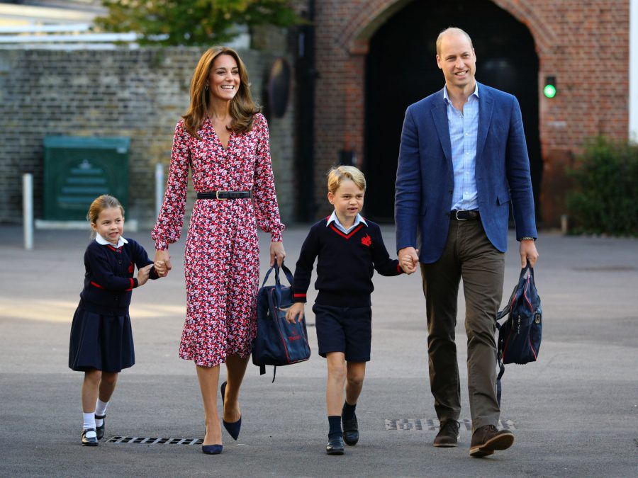 Princess Charlotte with Prince George William and Duchess Catherine -Cambridge family - starts school - September 2019 - GETTY BangShowbiz