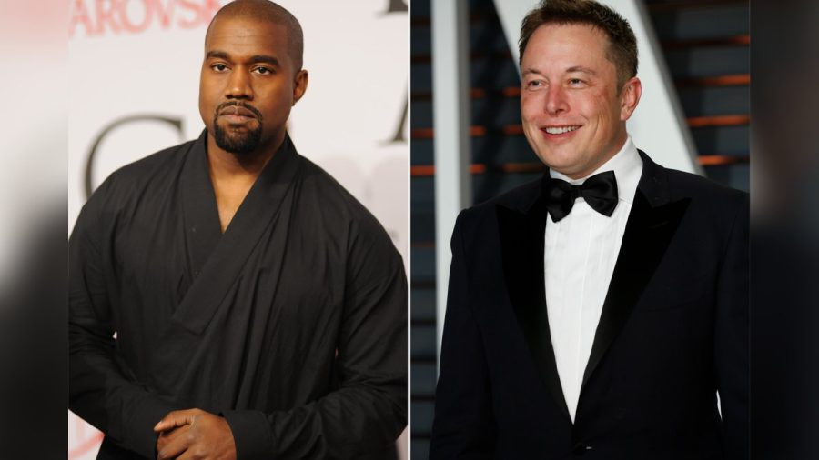 Elon Musk (r.) nimmt sich Kanye West zur Brust. (smi/spot)