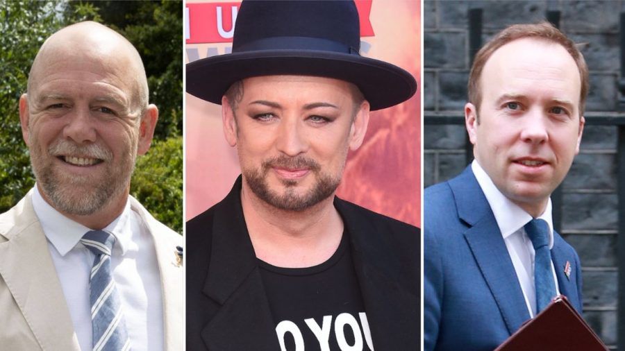 Royal Mike Tindall, Sänger Boy George und Ex-Minister Matt Hancock (v.l.n.r.) ziehen ins britische Dschungelcamp 2022 ein. (lau/spot)