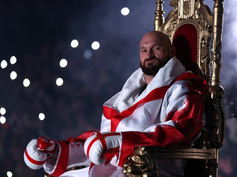 Tyson Fury during Wembley Stadium walkout for Dillian Whyte fight - Getty - April 2022 BangShowbiz