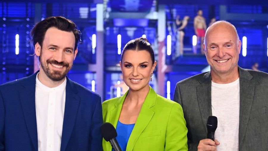 Das "RTL Turmspringen" wird das "Ninja Warrior"-Trio Jan Köppen, Laura Wontorra und Frank Buschmann (v.l.) moderieren. (wue/spot)