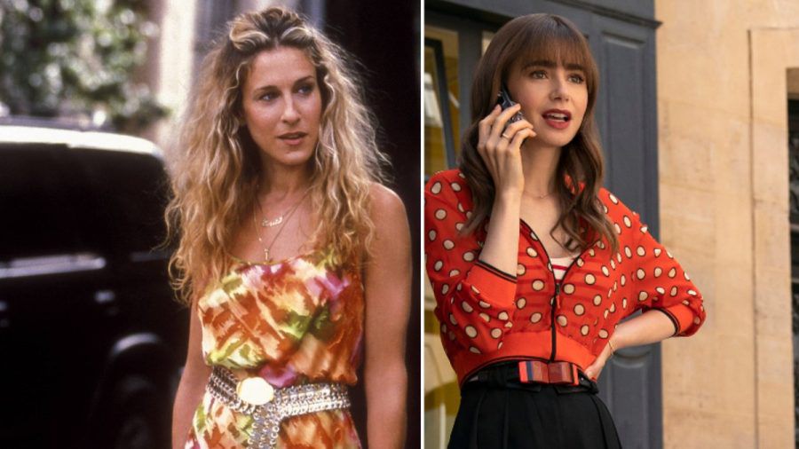 Sarah Jessica Parker (li.) in "Sex and the City" und Lily Collins in "Emily in Paris". (amw/spot)