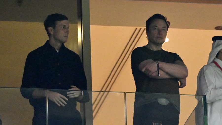Jared Kushner (l.) und Elon Musk beim WM-Finale in Katar. (hub/spot)