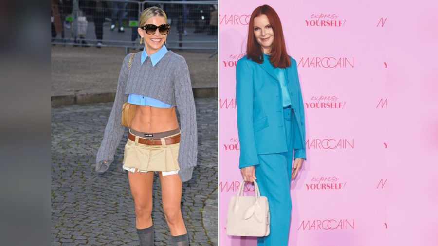 Caro Daur (l.) im Preppy-Style und Marcia Cross im Monochrom-Look. (eee/spot)